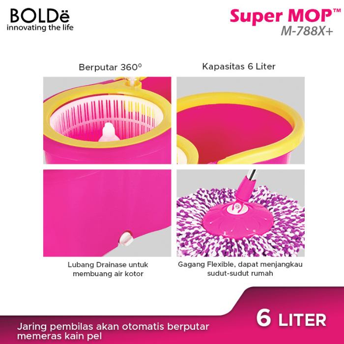 Bolde Super MOP Alat Pel Lantai M-788X+ - Purple
